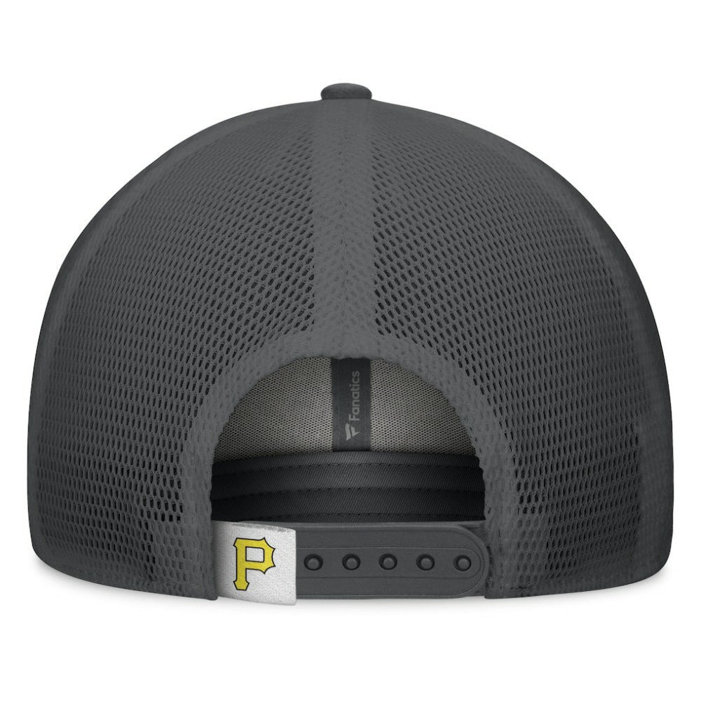 Pittsburgh Pirates Fanatics A-Frame Trucker Adjustable Hat - Gray/Graphite - Fanatics Sale