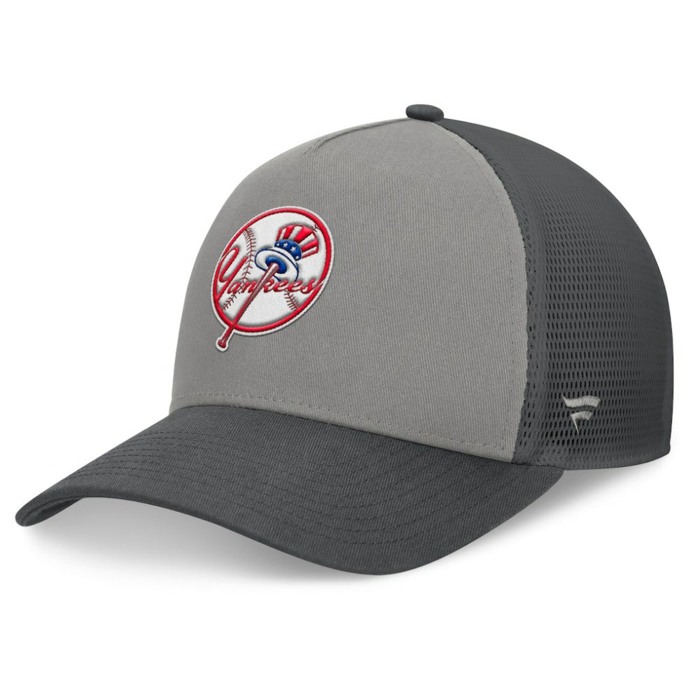 New York Yankees Fanatics A-Frame Trucker Adjustable Hat - Gray/Graphite - Fanatics Online