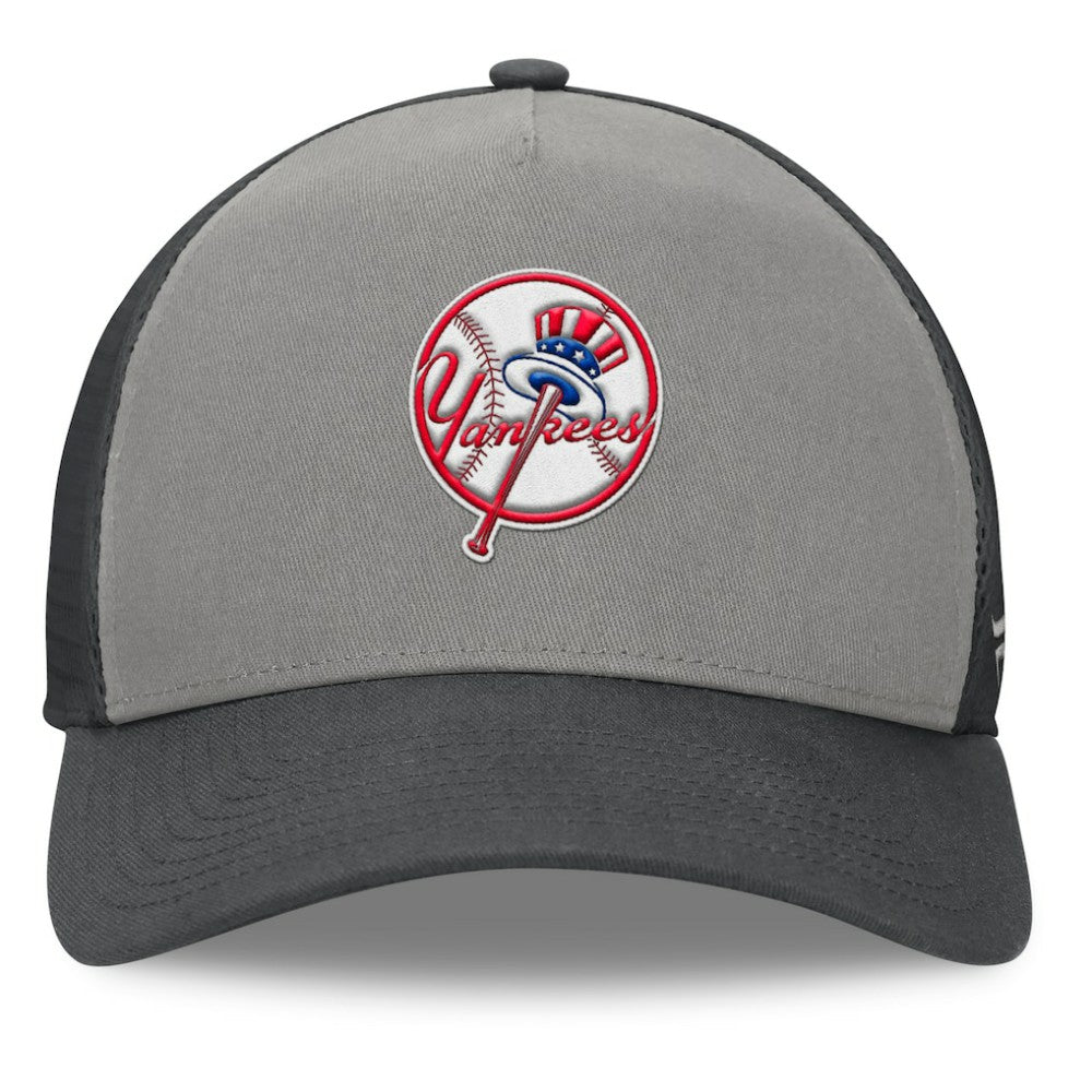 New York Yankees Fanatics A-Frame Trucker Adjustable Hat - Gray/Graphite - Fanatics Online