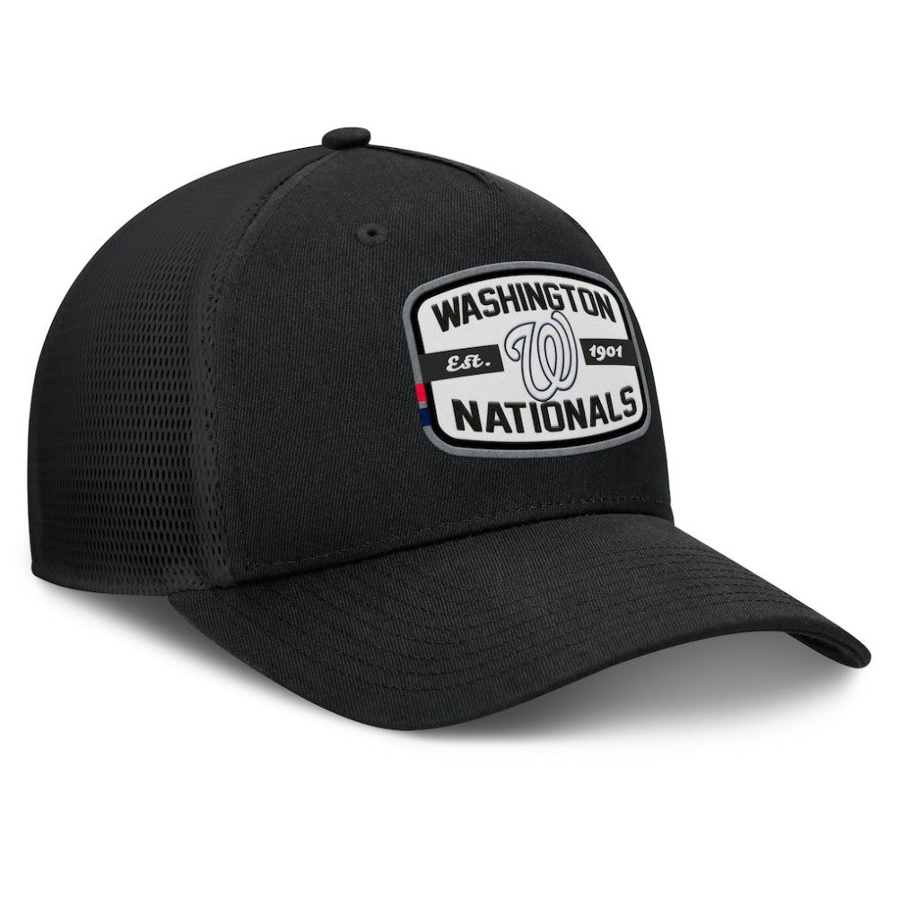 Washington Nationals Fanatics Team Patch A-Frame Trucker Snapback Hat - Black - Fanatics Online