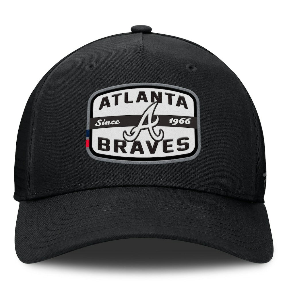 Atlanta Braves Fanatics Team Patch A-Frame Trucker Snapback Hat - Black - Fanatics on Sale