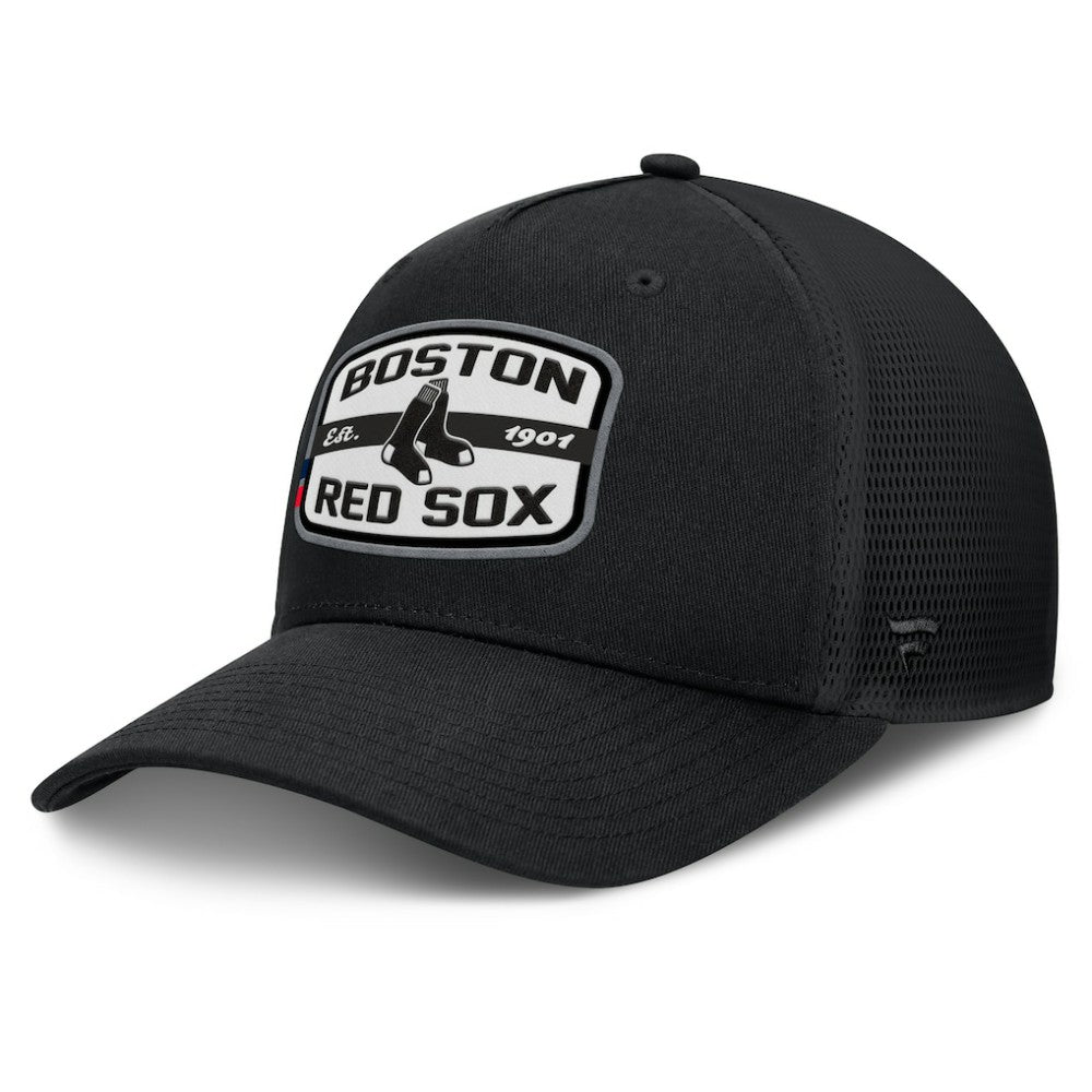 Boston Red Sox Fanatics Team Patch A-Frame Trucker Snapback Hat - Black - Fanatics on Sale