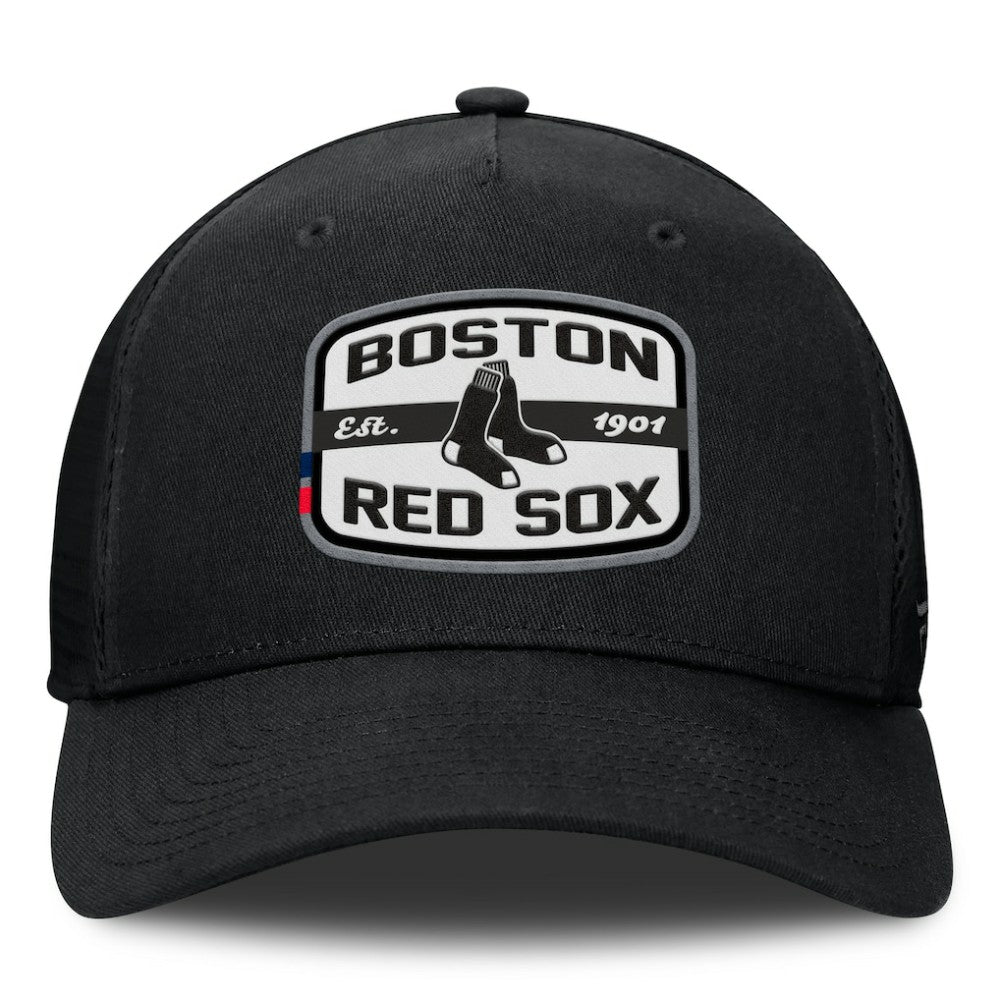 Boston Red Sox Fanatics Team Patch A-Frame Trucker Snapback Hat - Black - Fanatics on Sale