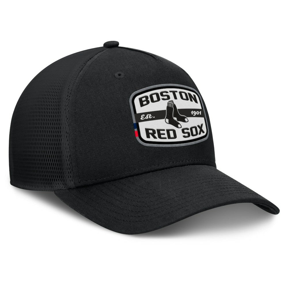 Boston Red Sox Fanatics Team Patch A-Frame Trucker Snapback Hat - Black - Fanatics on Sale
