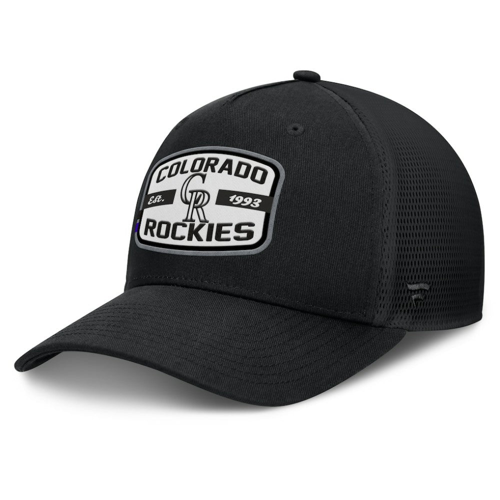Colorado Rockies Fanatics Team Patch A-Frame Trucker Snapback Hat - Black - Fanatics on Sale