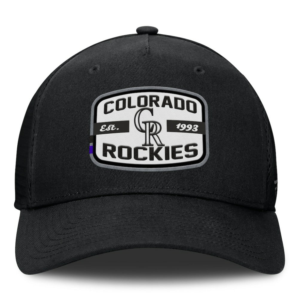 Colorado Rockies Fanatics Team Patch A-Frame Trucker Snapback Hat - Black - Fanatics on Sale