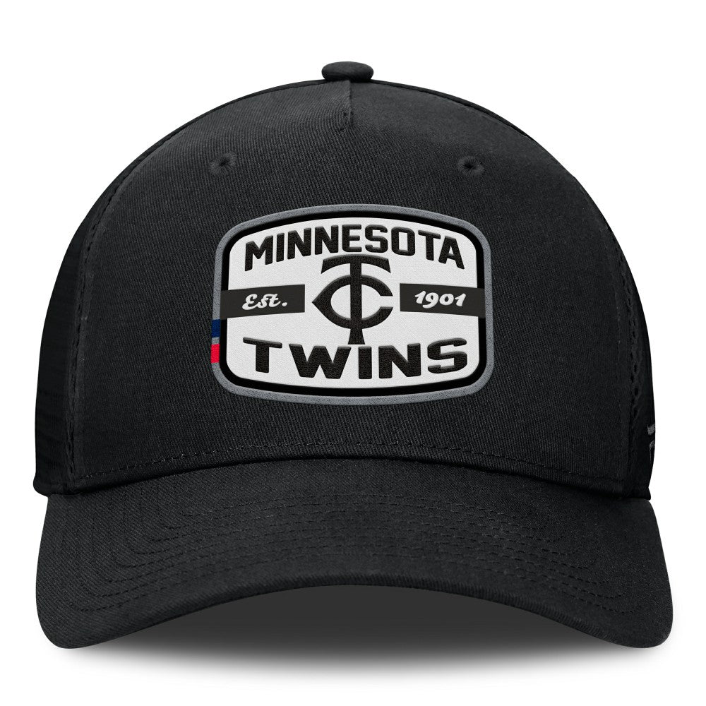 Minnesota Twins Fanatics Team Patch A-Frame Trucker Snapback Hat - Black - Fanatics Discount