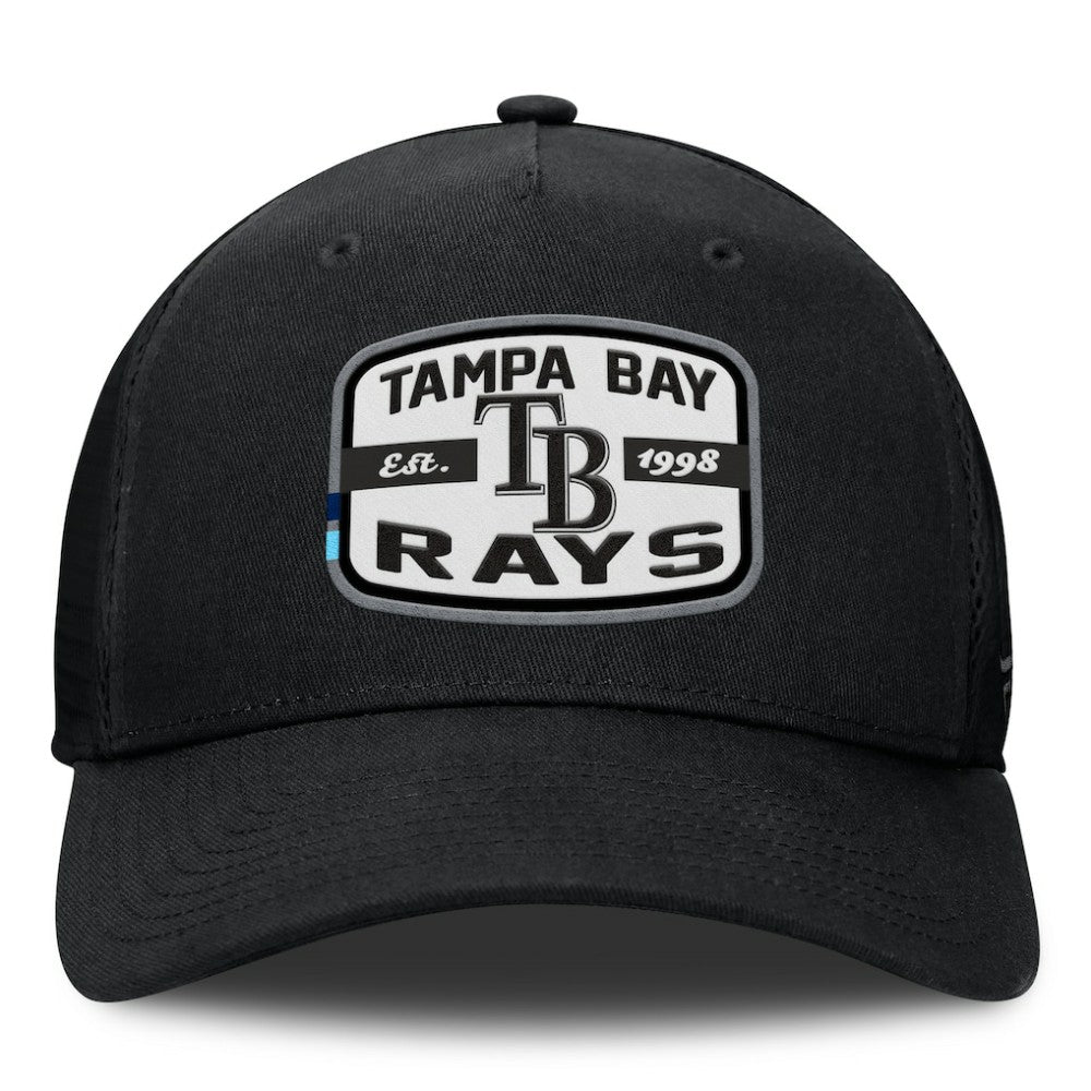 Tampa Bay Rays Fanatics Team Patch A-Frame Trucker Snapback Hat - Black - Fanatics on Sale