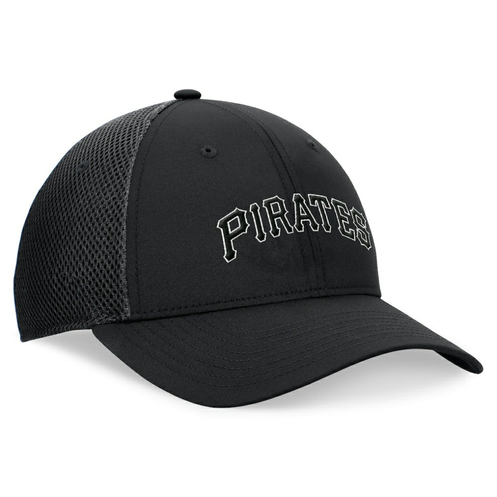 Pittsburgh Pirates Fanatics Spacer Mesh Flex Hat - Black - Fanatics on Sale