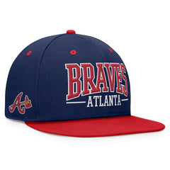 Atlanta Braves Fanatics Fundamental Bold Snapback Hat - Navy/Red - Fanatics Discount