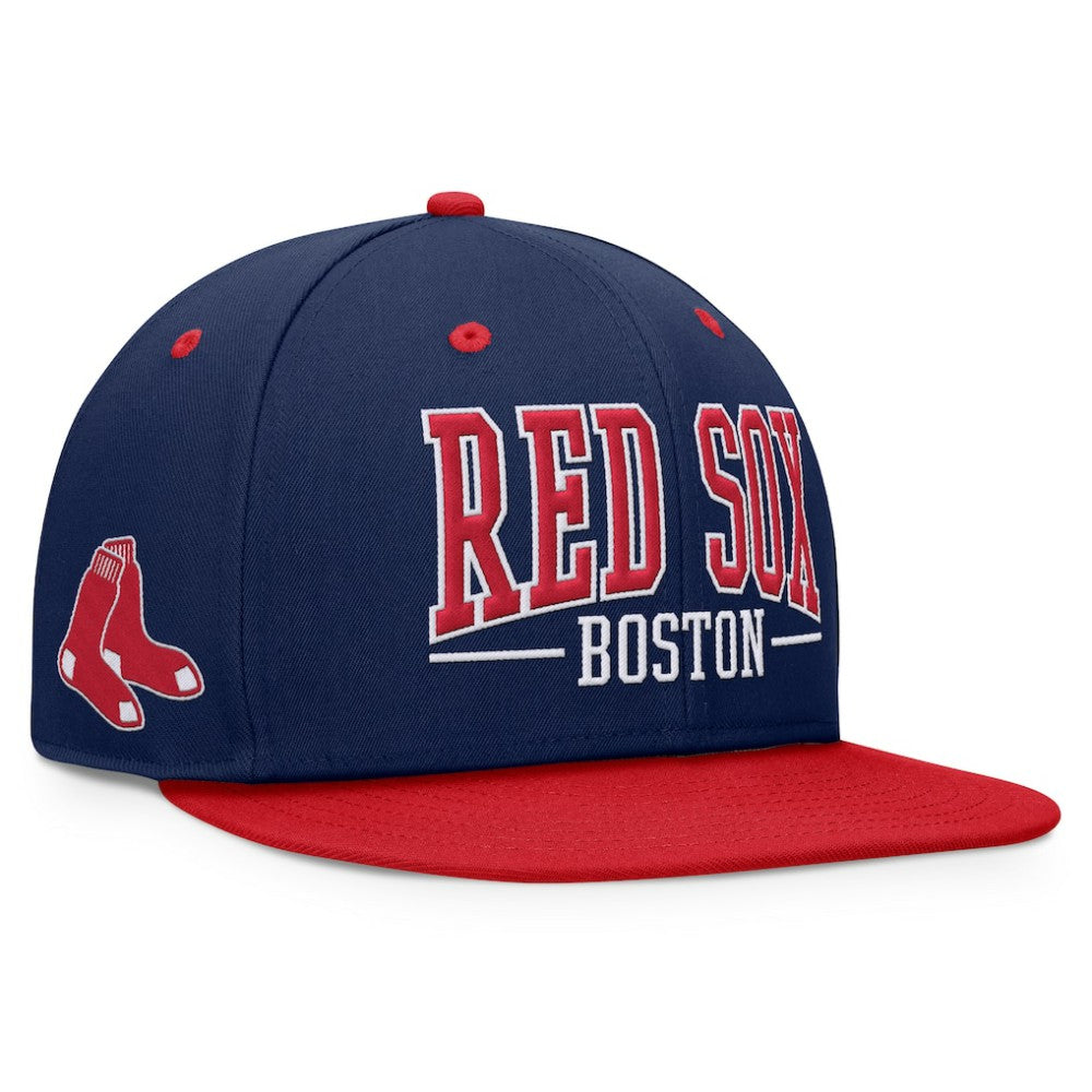 Boston Red Sox Fanatics Fundamental Bold Snapback Hat - Navy/Red - Fanatics on Sale