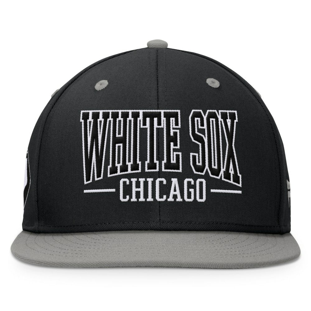 Chicago White Sox Fanatics Fundamental Bold Snapback Hat - Black/Gray - Fanatics Sale