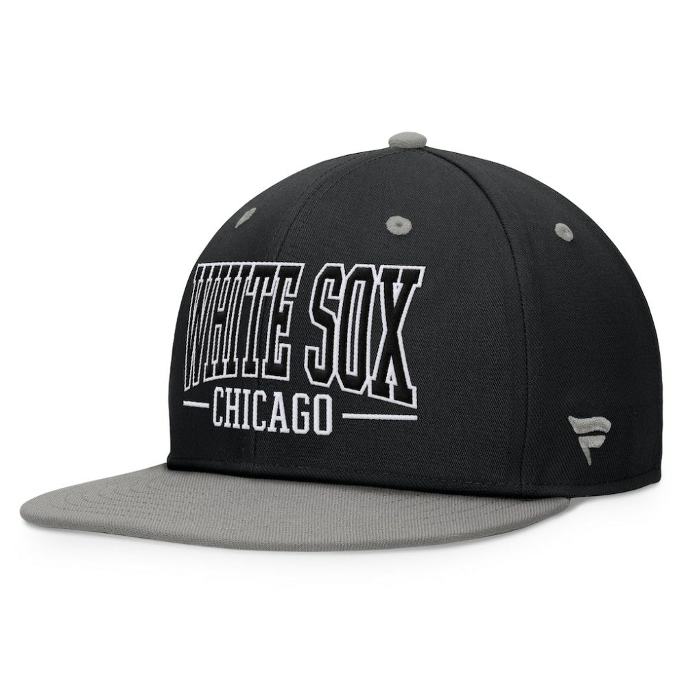 Chicago White Sox Fanatics Fundamental Bold Snapback Hat - Black/Gray - Fanatics Sale