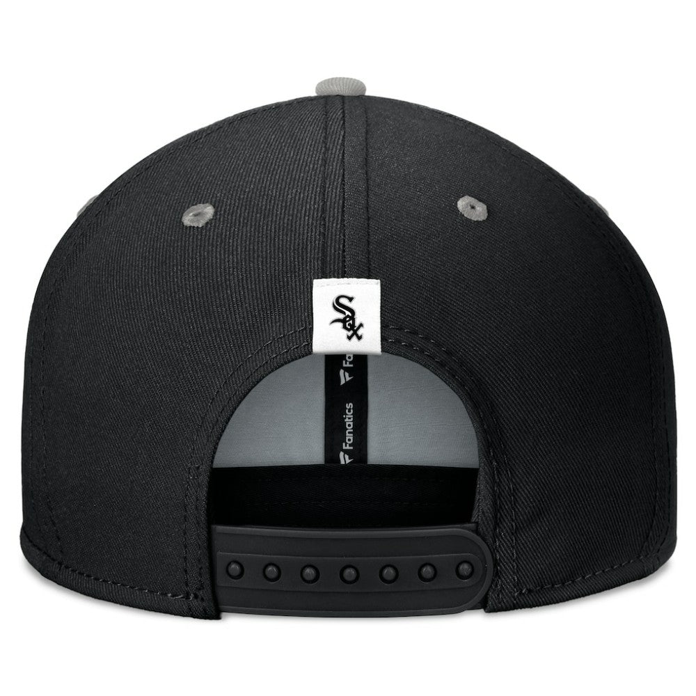 Chicago White Sox Fanatics Fundamental Bold Snapback Hat - Black/Gray - Fanatics Sale
