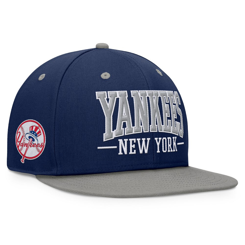 New York Yankees Fanatics Fundamental Bold Snapback Hat - Navy/Gray - Fanatics Online