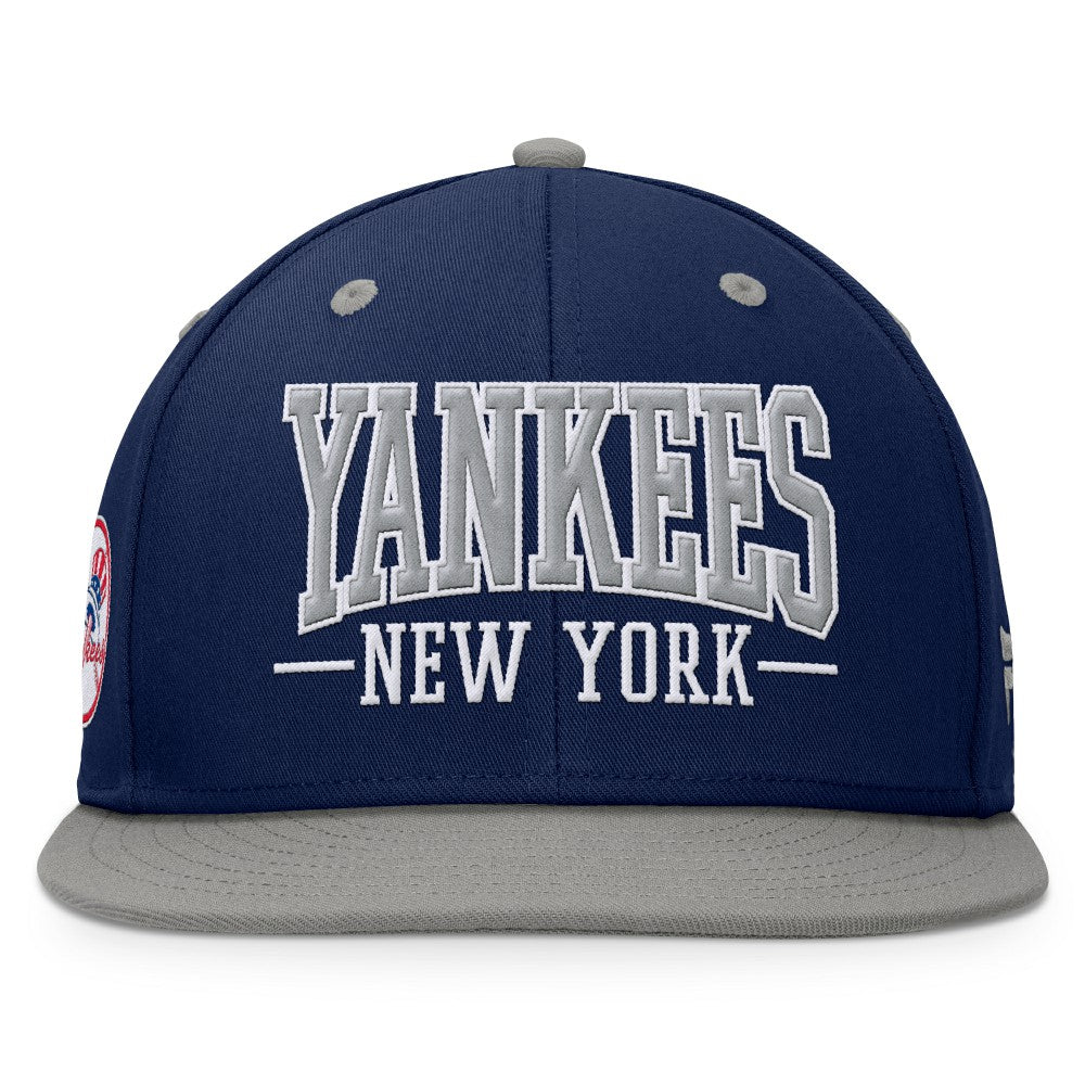 New York Yankees Fanatics Fundamental Bold Snapback Hat - Navy/Gray - Fanatics Online