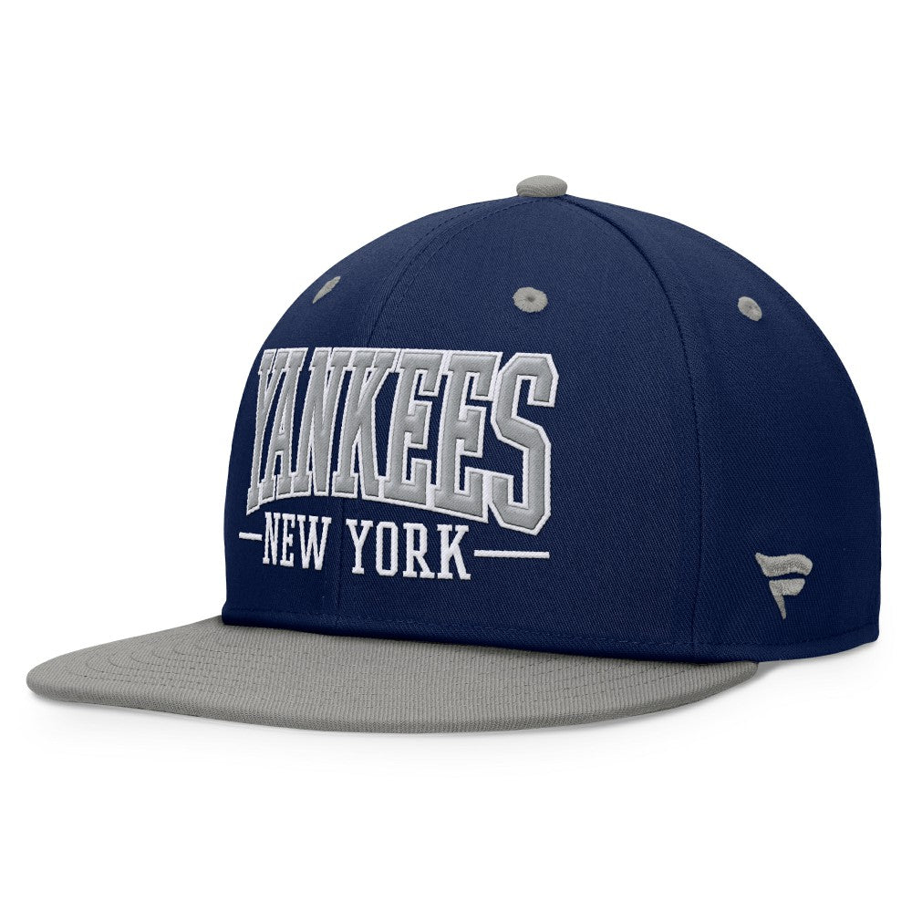 New York Yankees Fanatics Fundamental Bold Snapback Hat - Navy/Gray - Fanatics Online