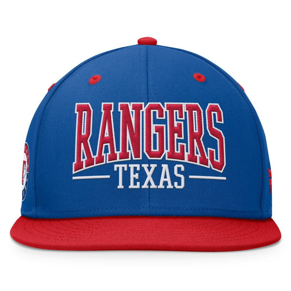 Texas Rangers Fanatics Fundamental Bold Snapback Hat - Royal/Red - Fanatics Discount