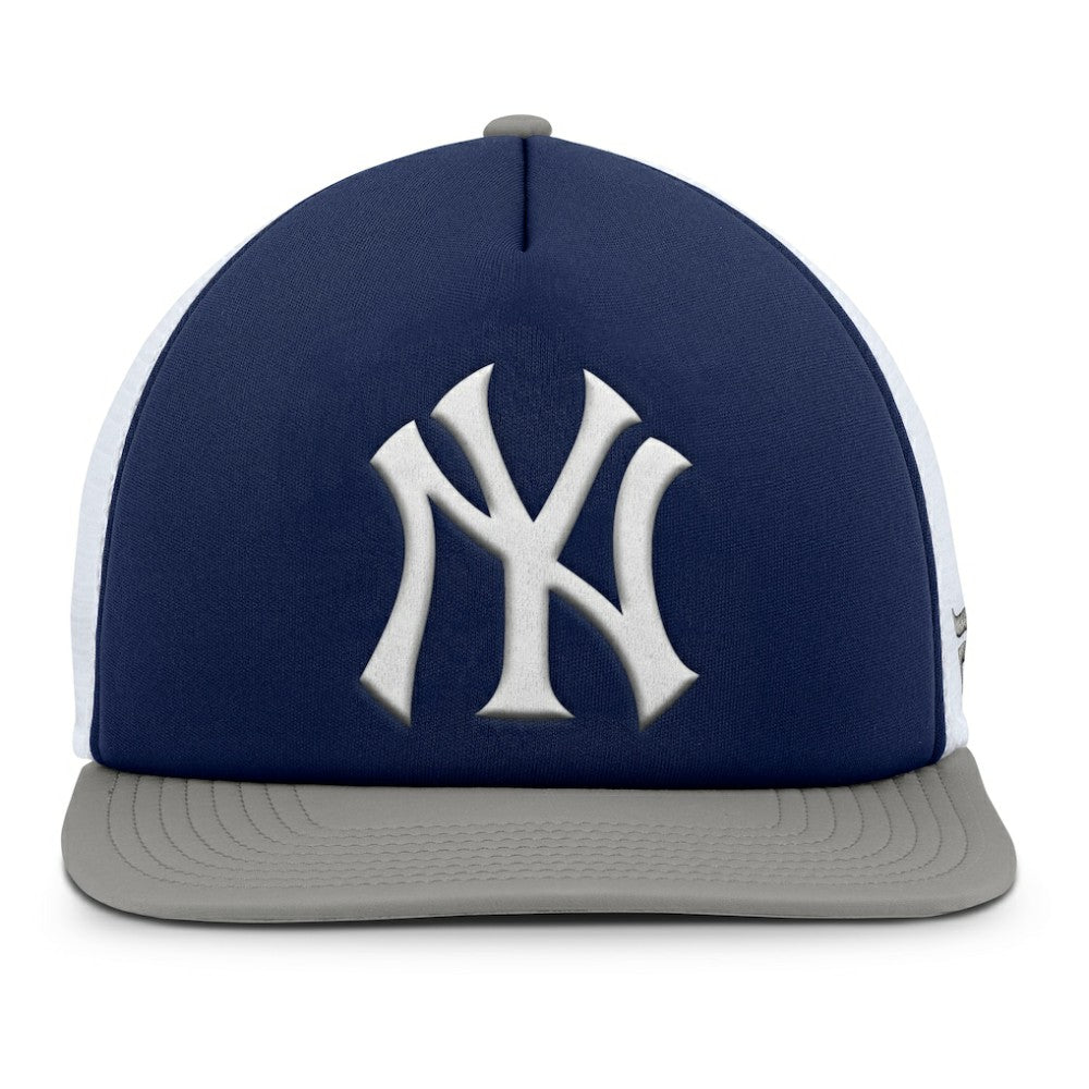 New York Yankees Fanatics Fundamental Foam Front Snapback Hat - Navy/White - Fanatics Discount