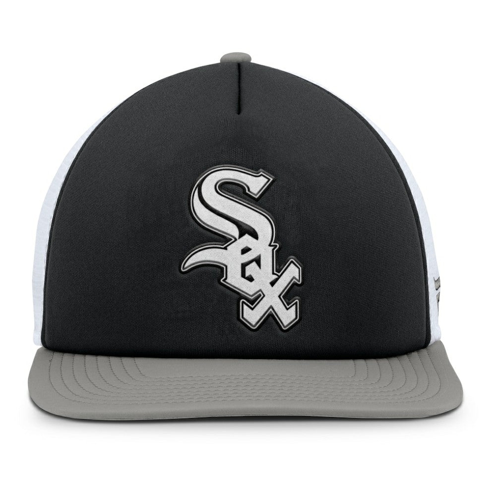 Chicago White Sox Fanatics Fundamental Foam Front Snapback Hat - Black/White - Fanatics Lifestyle