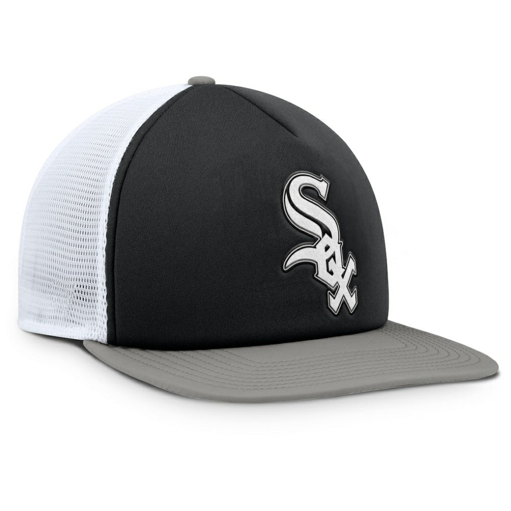 Chicago White Sox Fanatics Fundamental Foam Front Snapback Hat - Black/White - Fanatics Lifestyle