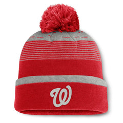 Washington Nationals Fanatics Fundamental Gradient Cuffed Knit Hat with Pom - Red - Fanatics Discount