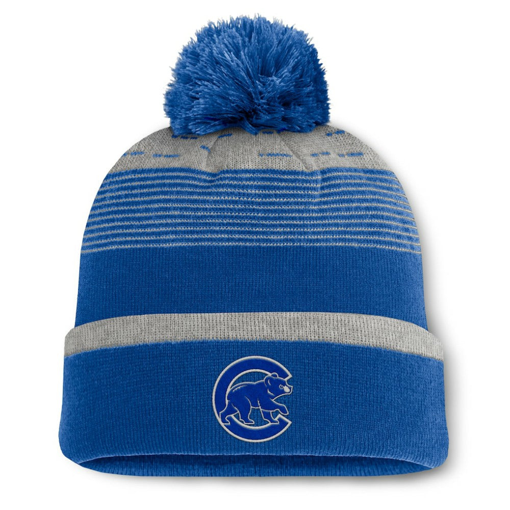 Chicago Cubs Fanatics Fundamental Gradient Cuffed Knit Hat with Pom - Royal - Fanatics Online