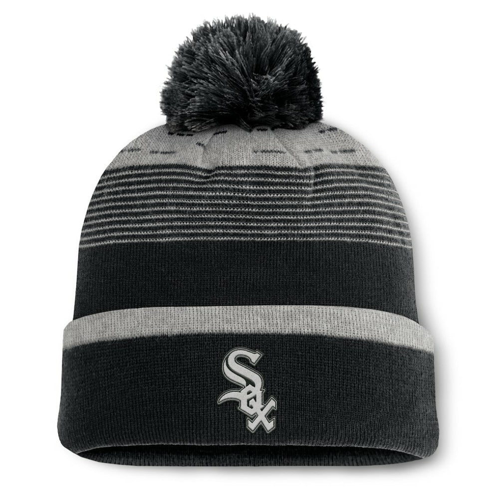 Chicago White Sox Fanatics Fundamental Gradient Cuffed Knit Hat with Pom - Black - Fanatics Online