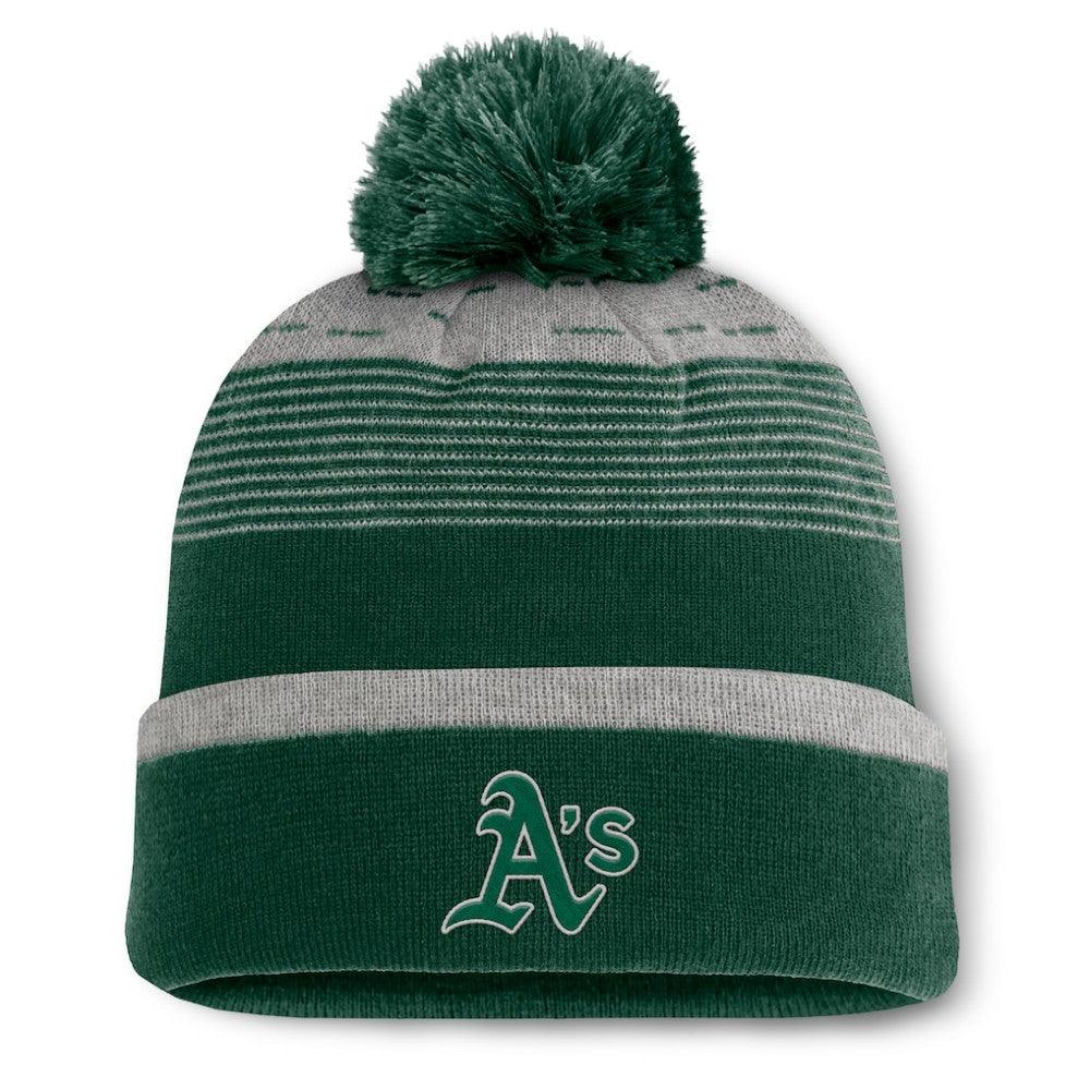Athletics Fanatics Fundamental Gradient Cuffed Knit Hat with Pom - Green - Fanatics Sale