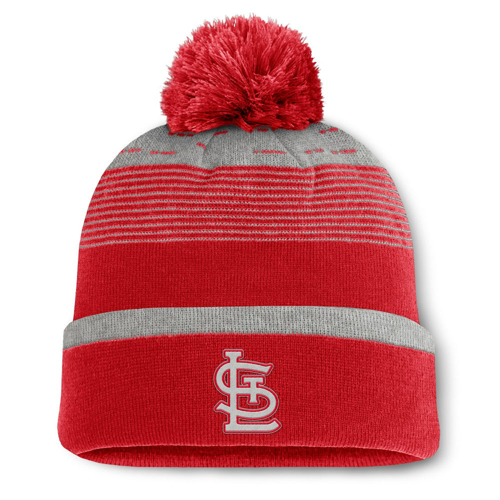 St. Louis Cardinals Fanatics Fundamental Gradient Cuffed Knit Hat with Pom - Red - Fanatics Online