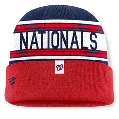 Washington Nationals Fanatics Fundamental Team Stripe Cuffed Knit Hat - Red - Fanatics Discount