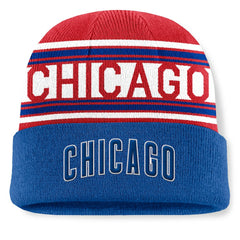 Chicago Cubs Fanatics Fundamental Team Stripe Cuffed Knit Hat - Royal - Fanatics Lifestyle