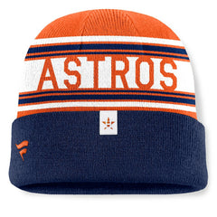 Houston Astros Fanatics Fundamental Team Stripe Cuffed Knit Hat - Navy - Fanatics Online
