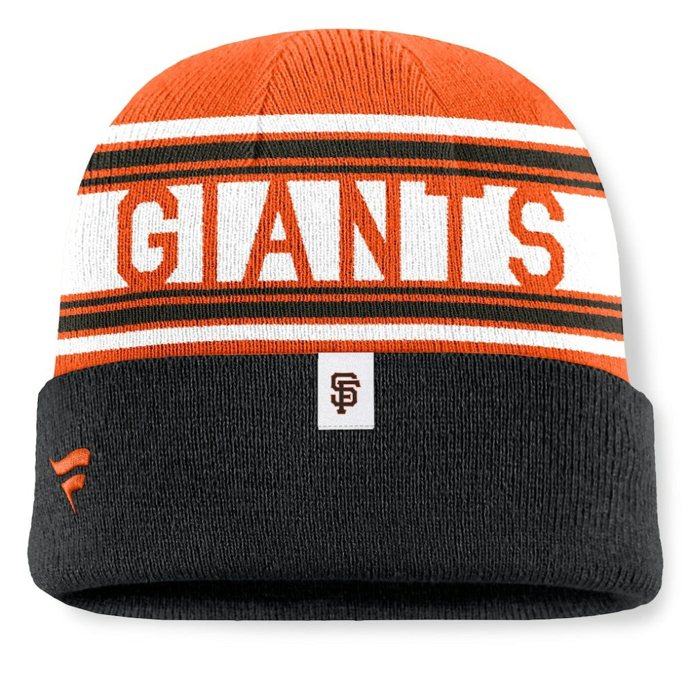 San Francisco Giants Fanatics Fundamental Team Stripe Cuffed Knit Hat - Black - Fanatics Lifestyle
