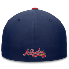 Atlanta Braves Fanatics Fundamental Tri-Script Fitted Hat - Navy - Fanatics on Sale