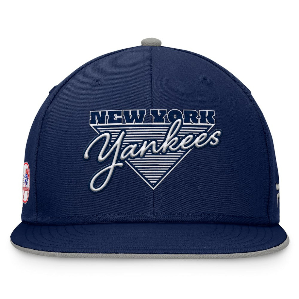 New York Yankees Fanatics Fundamental Tri-Script Fitted Hat - Navy - Fanatics on Sale