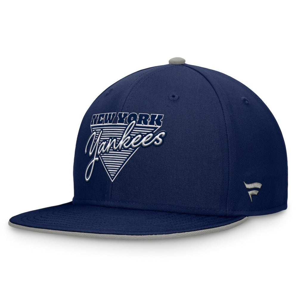 New York Yankees Fanatics Fundamental Tri-Script Fitted Hat - Navy - Fanatics on Sale