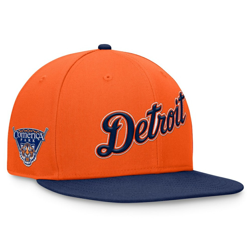 Detroit Tigers Fanatics Fundamental Two-Tone Fitted Hat - Orange - Fanatics Discount