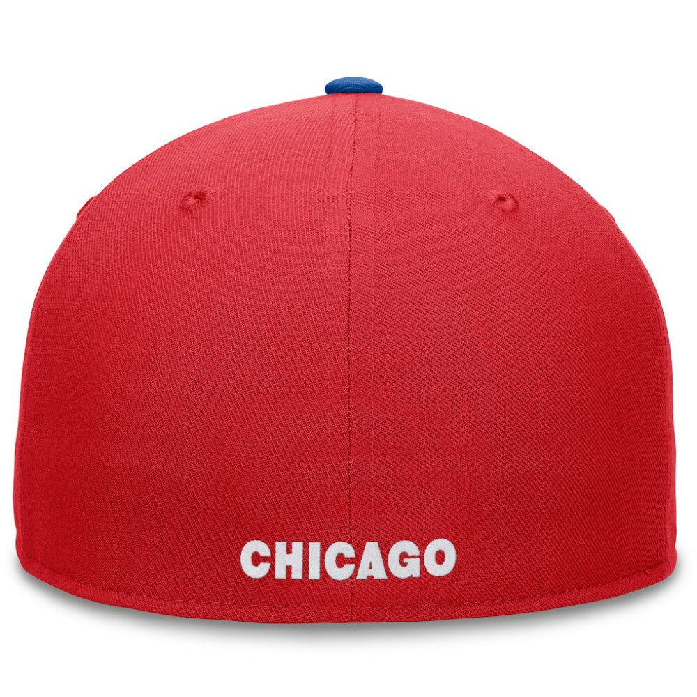 Chicago Cubs Fanatics Fundamental Two-Tone Fitted Hat - Red - Fanatics Discount