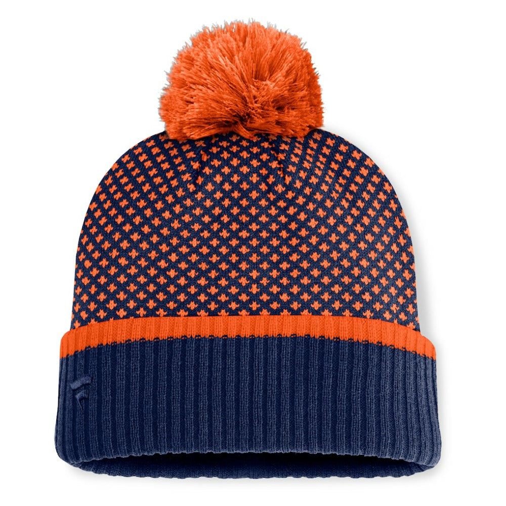 Houston Astros Fanatics Women's Fundamental Jacquard Cuffed Knit Hat with Pom - Navy - Fanatics Lifestyle