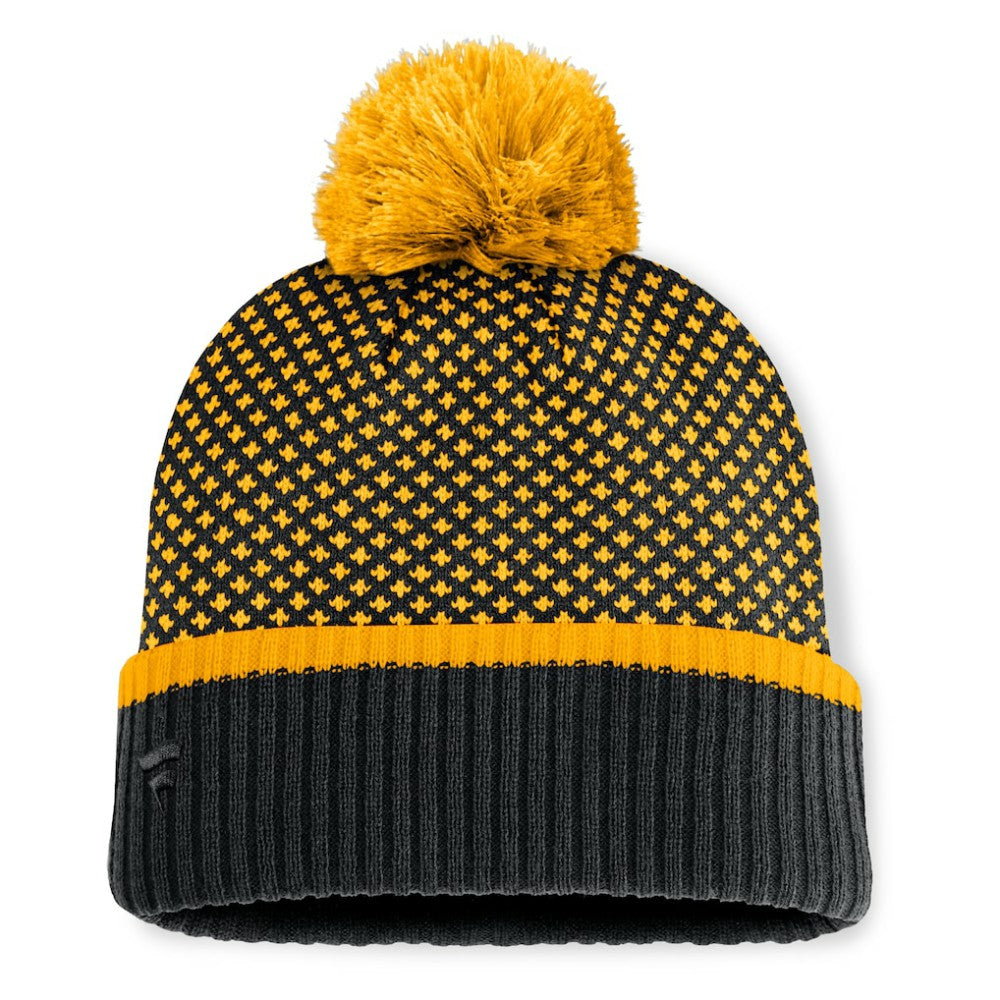 Pittsburgh Pirates Fanatics Women's Fundamental Jacquard Cuffed Knit Hat with Pom - Black - Fanatics Lifestyle