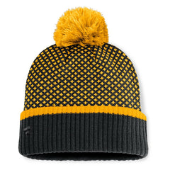 Pittsburgh Pirates Fanatics Women's Fundamental Jacquard Cuffed Knit Hat with Pom - Black - Fanatics Lifestyle