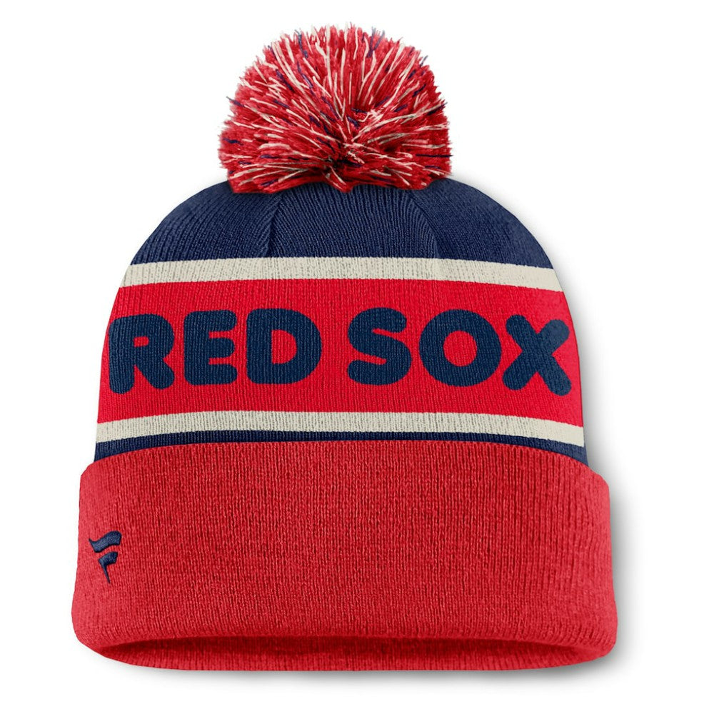 Boston Red Sox Fanatics Heritage Cuffed Knit Hat with Pom - Navy - Fanatics Lifestyle
