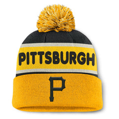 Pittsburgh Pirates Fanatics Heritage Cuffed Knit Hat with Pom - Black - Fanatics Online