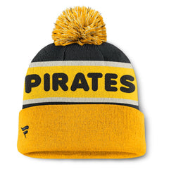 Pittsburgh Pirates Fanatics Heritage Cuffed Knit Hat with Pom - Black - Fanatics Online