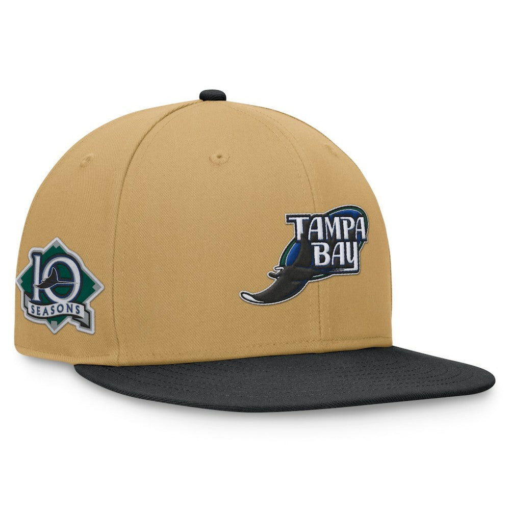 Tampa Bay Rays Fanatics  Heritage Two-Tone Fitted Hat - Khaki/Black - Fanatics Sale