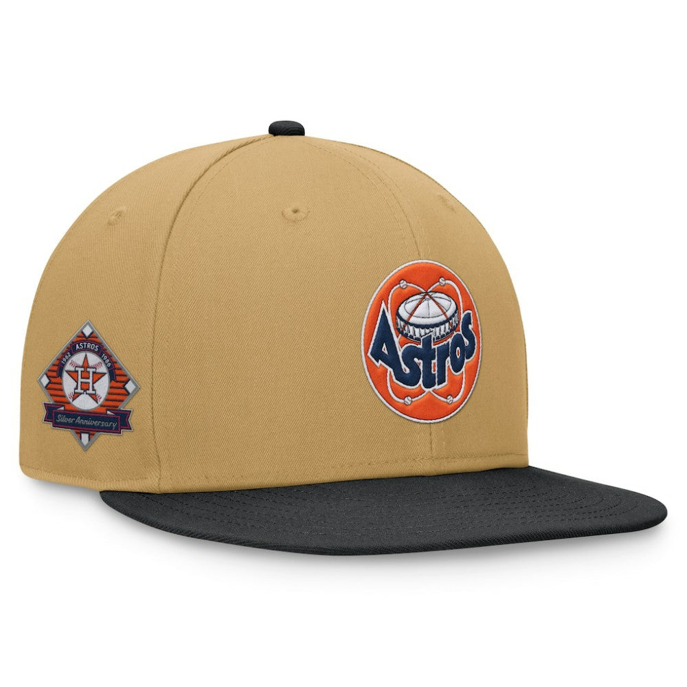 Houston Astros Fanatics  Heritage Two-Tone Fitted Hat - Khaki/Black - Fanatics Lifestyle