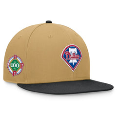 Philadelphia Phillies Fanatics  Heritage Two-Tone Fitted Hat - Khaki/Black - Fanatics Lifestyle