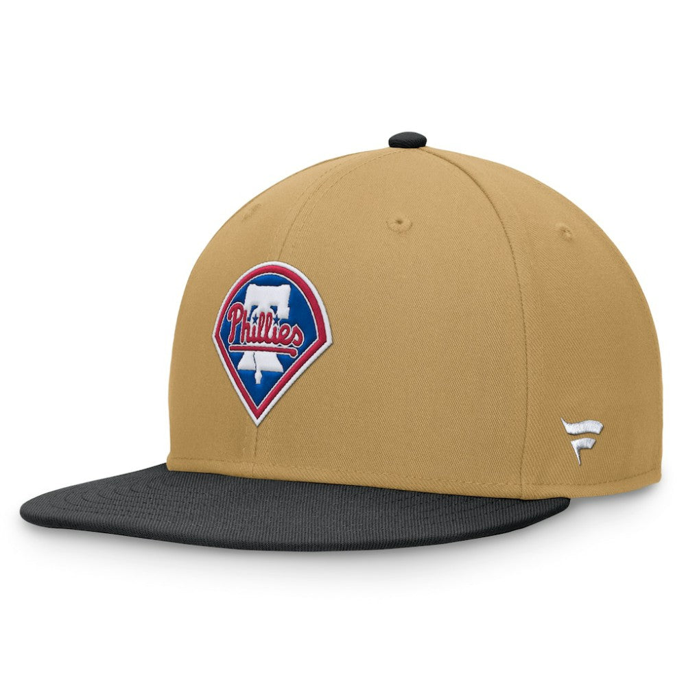 Philadelphia Phillies Fanatics  Heritage Two-Tone Fitted Hat - Khaki/Black - Fanatics Lifestyle