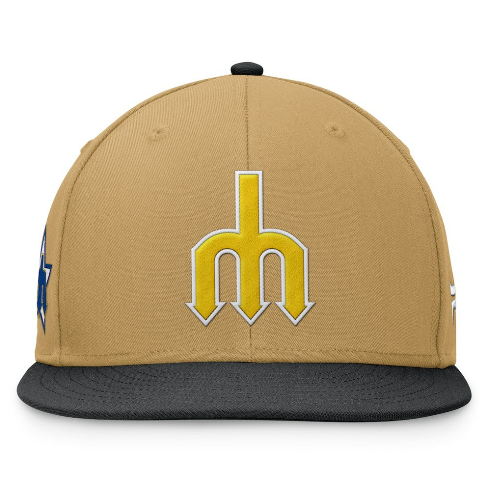 Seattle Mariners Fanatics  Heritage Two-Tone Fitted Hat - Khaki/Black - Fanatics Discount